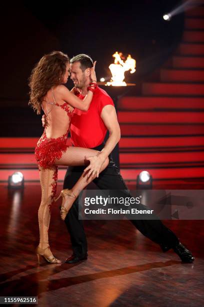 Pascal Hens and Ekaterina Leonova perform on stage during the finals of the 12th season of the television competition "Let's Dance" on June 14, 2019...