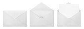 Set of white envelopes on white