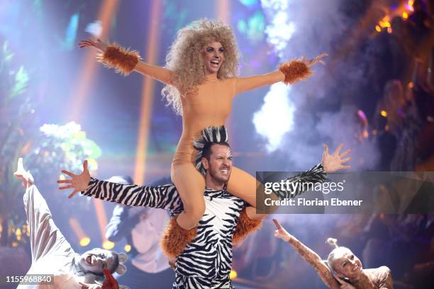Pascal Hens and Ekaterina Leonova perform on stage during the finals of the 12th season of the television competition "Let's Dance" on June 14, 2019...