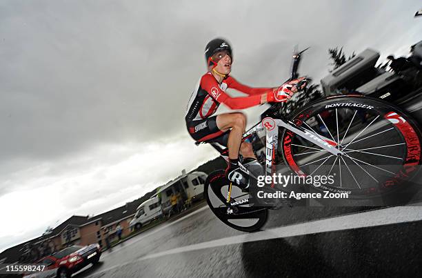 Janez Brajkovic of Slovenia during Stage 3 of the Criterium du Dauphine on June 8, 2011 in Grenoble, France.