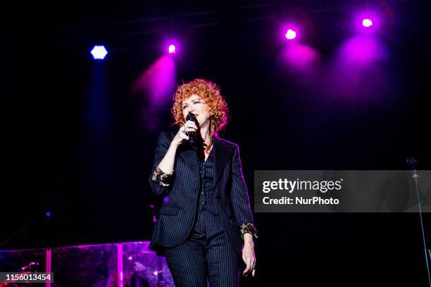 The italian singer and songwriter Fiorella Mannoia performing live at Castello Sforzesco Vigevano, Italy, on July 13, 2019.