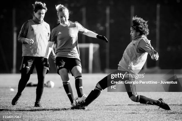 Footballer Sara Gama who plays for Italian Serie A side Juventus is photographed for Sportweek magazine on November 28, 2018 in Turin, Italy.