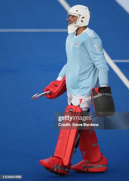 George Pinner of Great Britain during the Men's FIH Field Hockey Pro League match between Great Britain and Netherlands at Lee Valley Hockey and...
