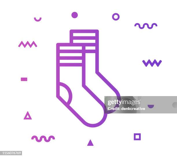 socken line style icon design - mini dress stock-grafiken, -clipart, -cartoons und -symbole