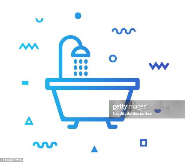 wash basin line style icon design - luxury bathroom stock illustrations