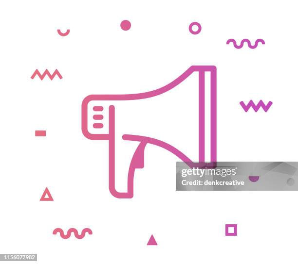 megaphone line style icon design - shopping electronics stock illustrations