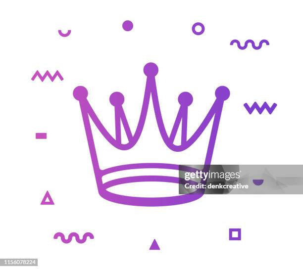 crown line style icon design - gamification stock illustrations