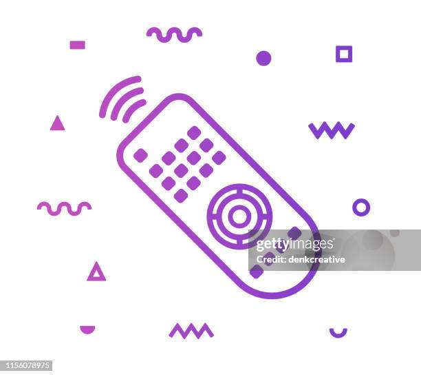 tv remote line style icon design - fernbedienung stock-grafiken, -clipart, -cartoons und -symbole