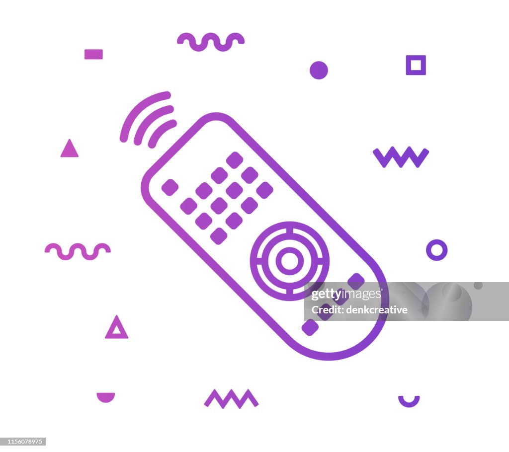 Diseño de icono de estilo de línea remota de TV
