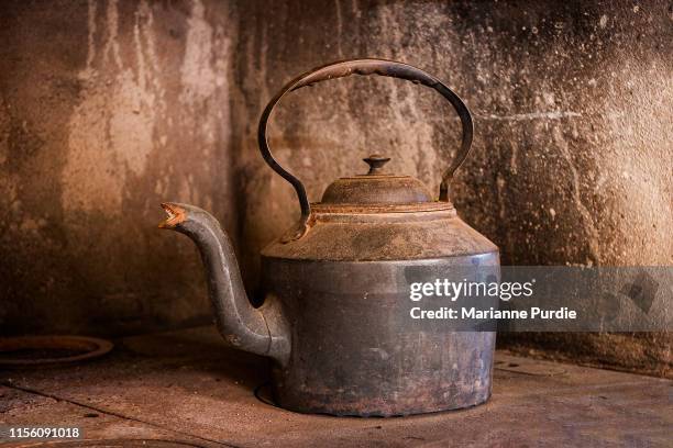 old cooking utensils - dirty pan stock pictures, royalty-free photos & images