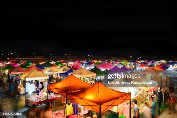 popular railway night market in bangkok 2 may 2016,thailand - night market stock pictures, royalty-free photos & images