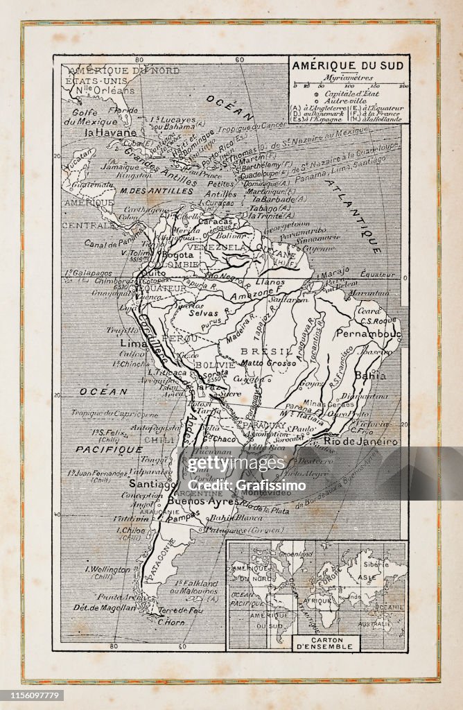 Map of South America 1888