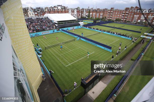 General view of Court One during the qualifying rounds prior to the Fever-Tree Championships at Queens Club on June 15, 2019 in London, United...