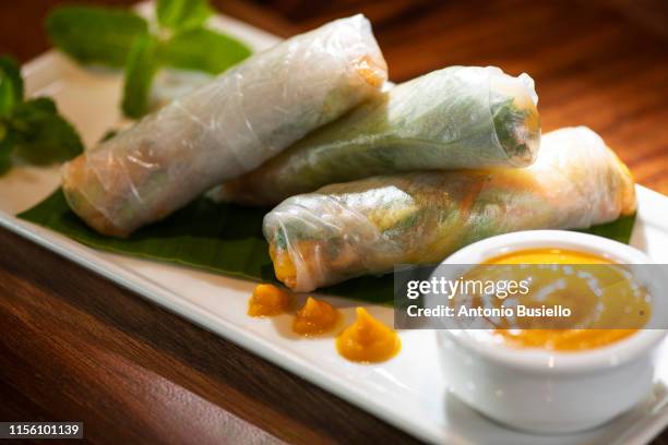 summer rolls - spring roll stock pictures, royalty-free photos & images