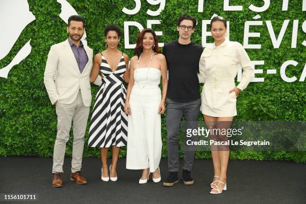 Cas Anvar, Dominique Tipper, Shohreh Aghdashloo, Steven Strait and Frankie Adams from the serie "The Expanse" attend the 59th Monte Carlo TV Festival...