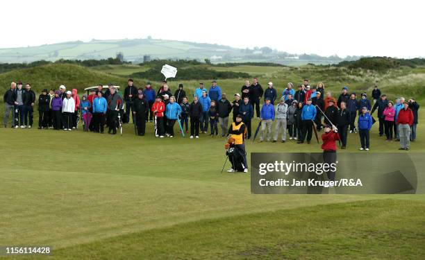 Amelia Garvey of New Zealand in action during the final match on day five of the R&A Womens Amateur Championship at Royal County Down Golf Club on...