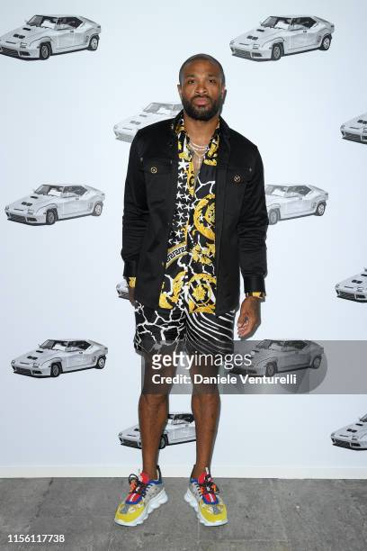 Tucker attends the Versace fashion show during the Milan Men's Fashion Week Spring/Summer 2020 on June 15, 2019 in Milan, Italy.