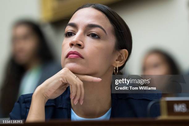 Rep. Alexandria Ocasio-Cortez, D-N.Y., attends a House Financial Services Committee hearing in Rayburn Building titled "Examining Facebooks Proposed...