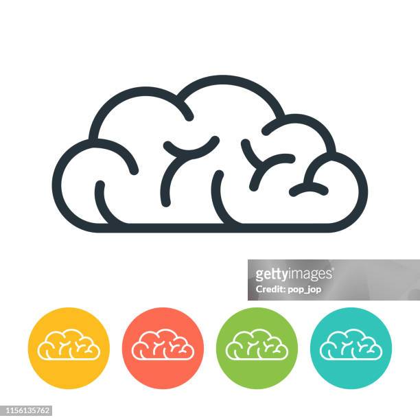 human brain cloud icon - vector illustration - cloud brain stock illustrations