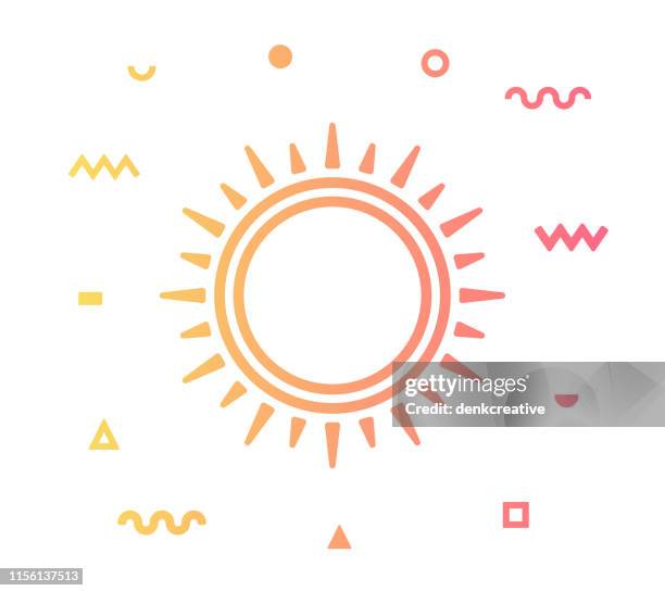 solar energy line style icon design - concentric infographic stock illustrations