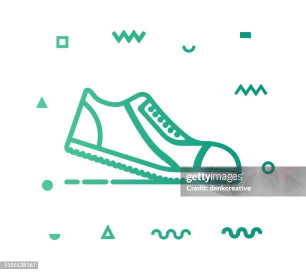 ilustrações de stock, clip art, desenhos animados e ícones de jogging line style icon design - atleticismo