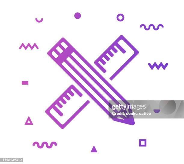 drawing line style icon design - construction student stock illustrations