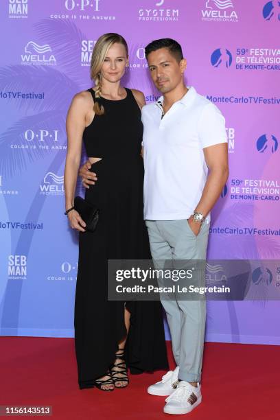 Daniella Deutscher and Jay Hernandez arrive at the 59th Monte Carlo TV Festival : TV Series Party on June 15, 2019 in Monte-Carlo, Monaco.