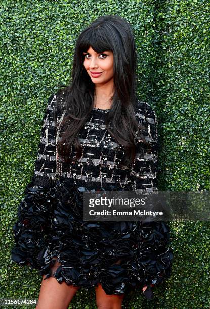 Jameela Jamil attends the 2019 MTV Movie and TV Awards at Barker Hangar on June 15, 2019 in Santa Monica, California.