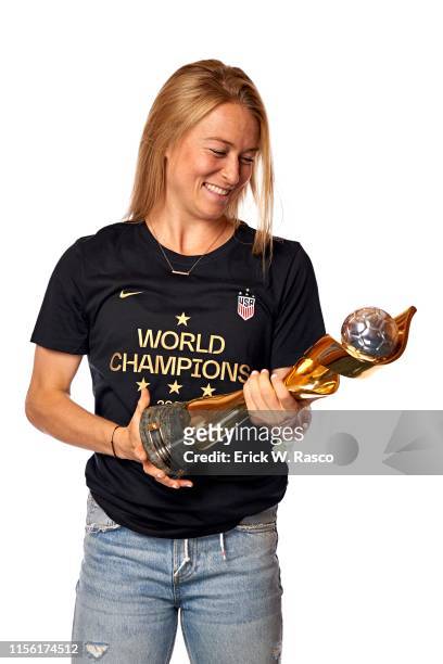 Women's national soccer player Emily Sonnett is photographed for Sports Illustrated on July 10, 2019 in New York City. COVER IMAGE. CREDIT MUST READ:...