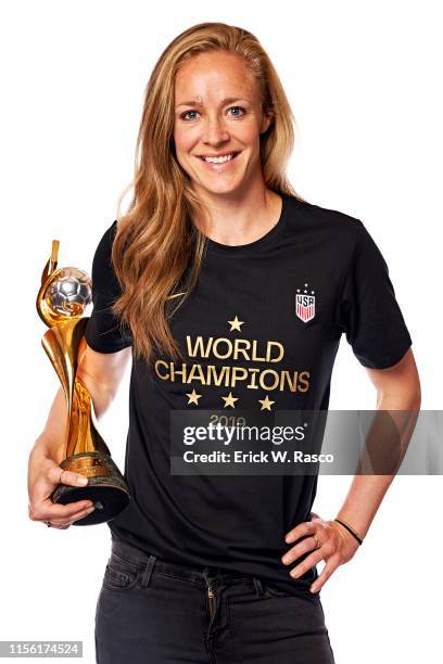 Women's national soccer player Becky Sauerbrunn is photographed for Sports Illustrated on July 10, 2019 in New York City. COVER IMAGE. CREDIT MUST...