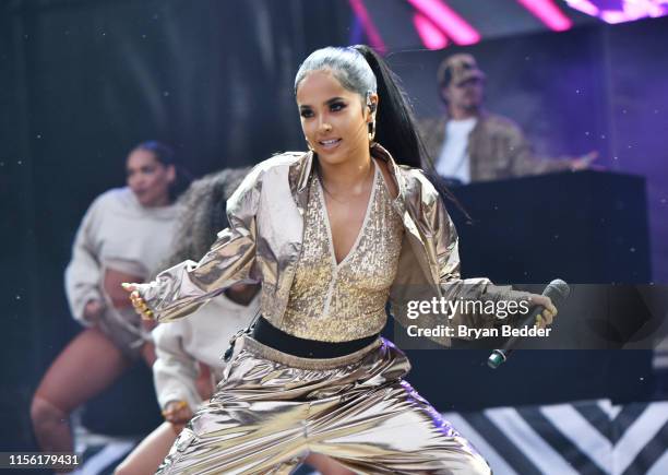 Becky G performs onstage during 2019 103.5 KTU KTUphoria presented by Pepsi at Northwell Health at Jones Beach Theater on June 15, 2019 in Wantagh,...