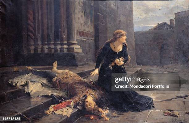 Italy; Lombardy; Milan; Brera Art Gallery; in deposito dall' Accademia di Belle Arti di Brera. Whole artwork. Giovanni Maria Visconti corpse killed...