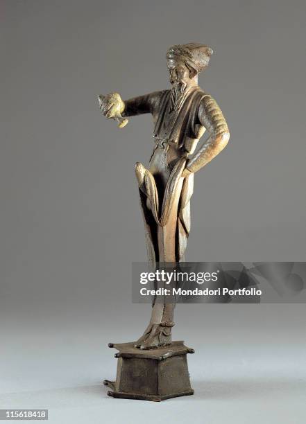 Italy; Campania; Naples; National Archaeological Museum; 27732. Side view Priapus erect penis phallus oil