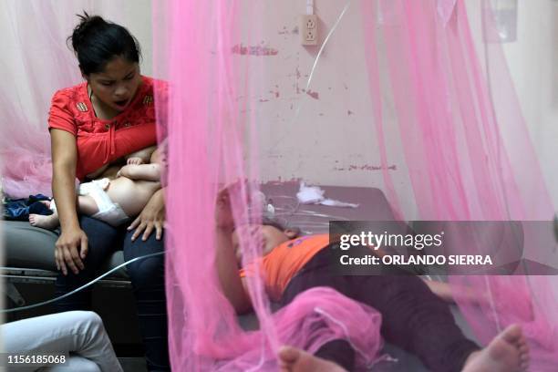 Children presumed to be infected with dengue, which vector is the Aedes aegypti, are assisted in the Roberto Suazo Cordova Hospital, in La Paz...