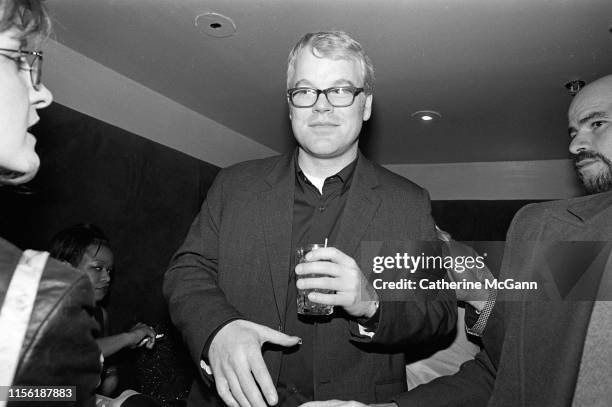 American actor Phillip Seymour Hoffman poses for a photo at an event in 1999 in New York City, New York