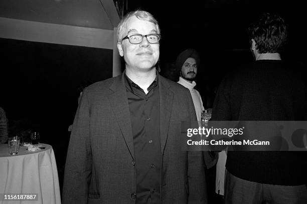 American actor Phillip Seymour Hoffman poses for a photo at an event in 1999 in New York City, New York
