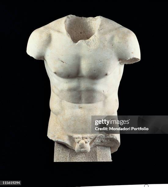 Italy; Lazio; Rome; Palazzo Massimo alle Terme. Whole artwork. Torso acephalous bust virile/masculine chest