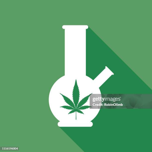 green bong icon - marijuana pipe stock illustrations