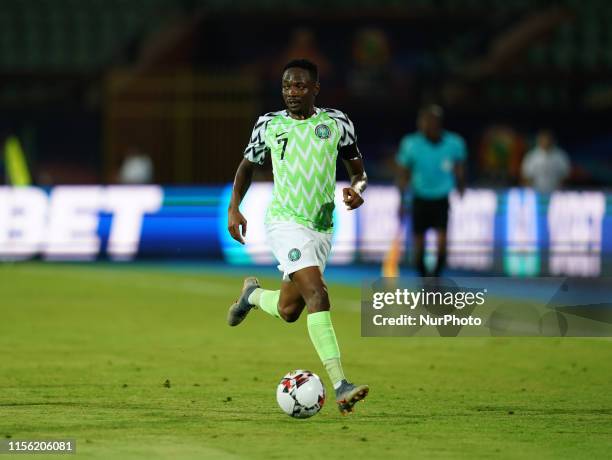 Ahmed Musa of Nigeria during the 2019 African Cup of Nations match between Tunisia and Nigeria at the Al Salam Stadium in Cairo, Egypt on July 17,...