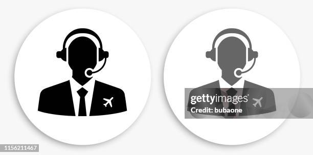 flight control black and white round icon - multiple electronic devices stock illustrations