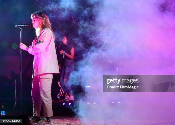 Clairo performs onstage at This Tent during the 2019 Bonnaroo Arts And Music Festival on June 15, 2019 in Manchester, Tennessee.