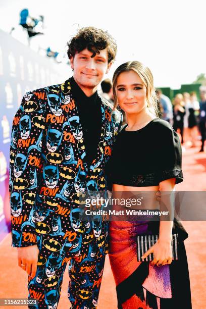 Brett Dier and Haley Lu Richardson Richardson attends the 2019 MTV Movie and TV Awards at Barker Hangar on June 15, 2019 in Santa Monica, California.