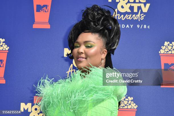 Lizzo attends the 2019 MTV Movie & TV Awards at Barker Hangar on June 15, 2019 in Santa Monica, California.