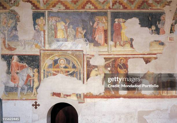 14th Century, tempera on panel. Italy; Veneto; Verona; Santissima Trinita Church. Episodes/scenes Jesus Christ enters Jerusalem The Resurrection of...