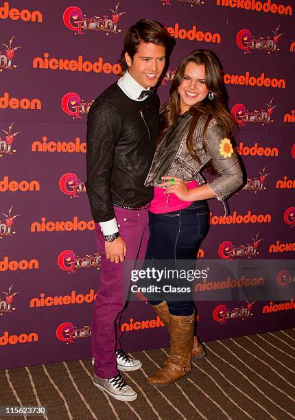 Isabela Castillo and Andres Mercado during the presentation of TV show Grachi at W Hotel on June 8, 2011 in Mexico City, Mexico.