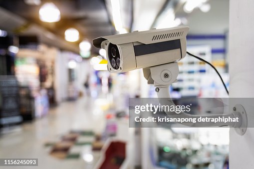 CCTV security guard in the mall building. CCTV security guard in the mall building.