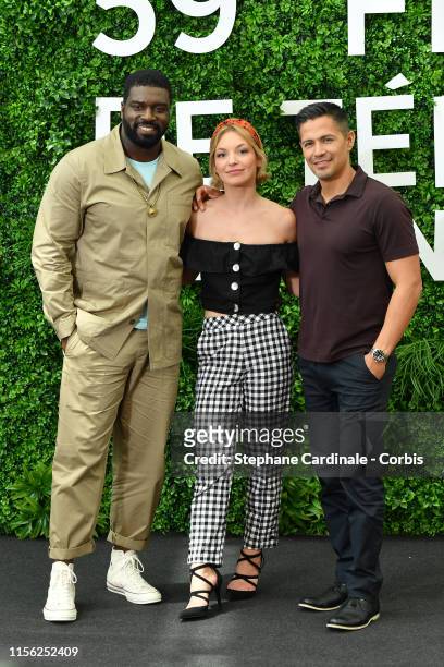 Stephen Hill, Perdita Weeks and Jay Hernandez from the TV series "Magnum P.I." attends the 59th Monte Carlo TV Festival : Day Three on June 16, 2019...