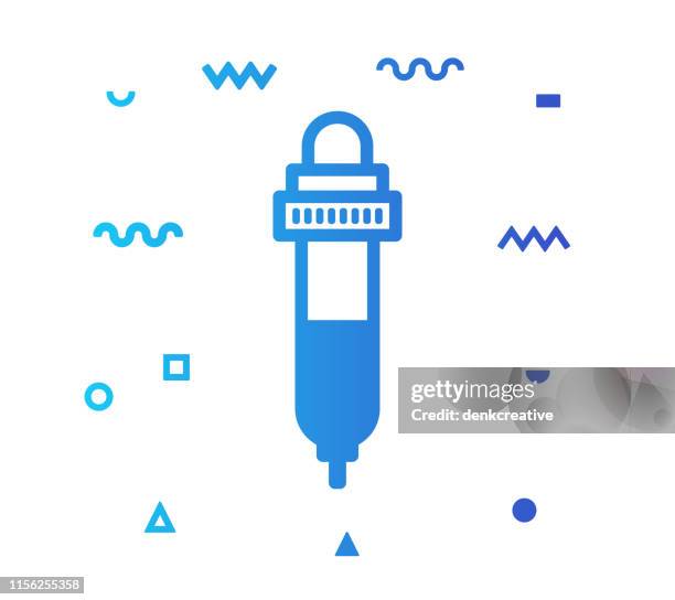 sampling line style icon design - eye drop stock illustrations