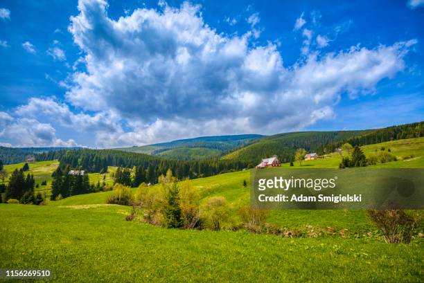 panoramisch uitzicht op de bergen (hdri) - czech republic stockfoto's en -beelden
