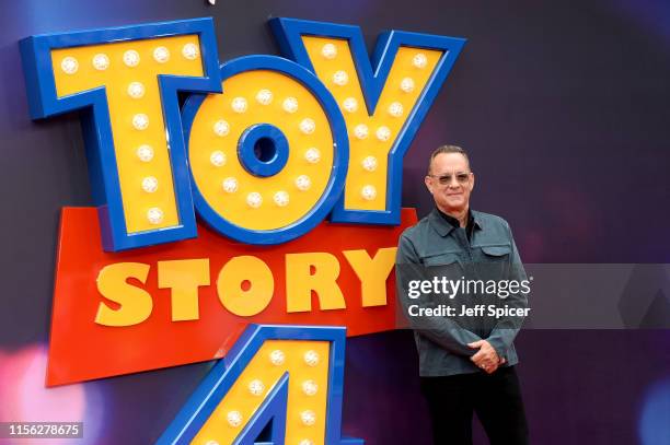 Tom Hanks attends the "Toy Story 4" European Premiere at Odeon Luxe Leicester Square on June 16, 2019 in London, England.